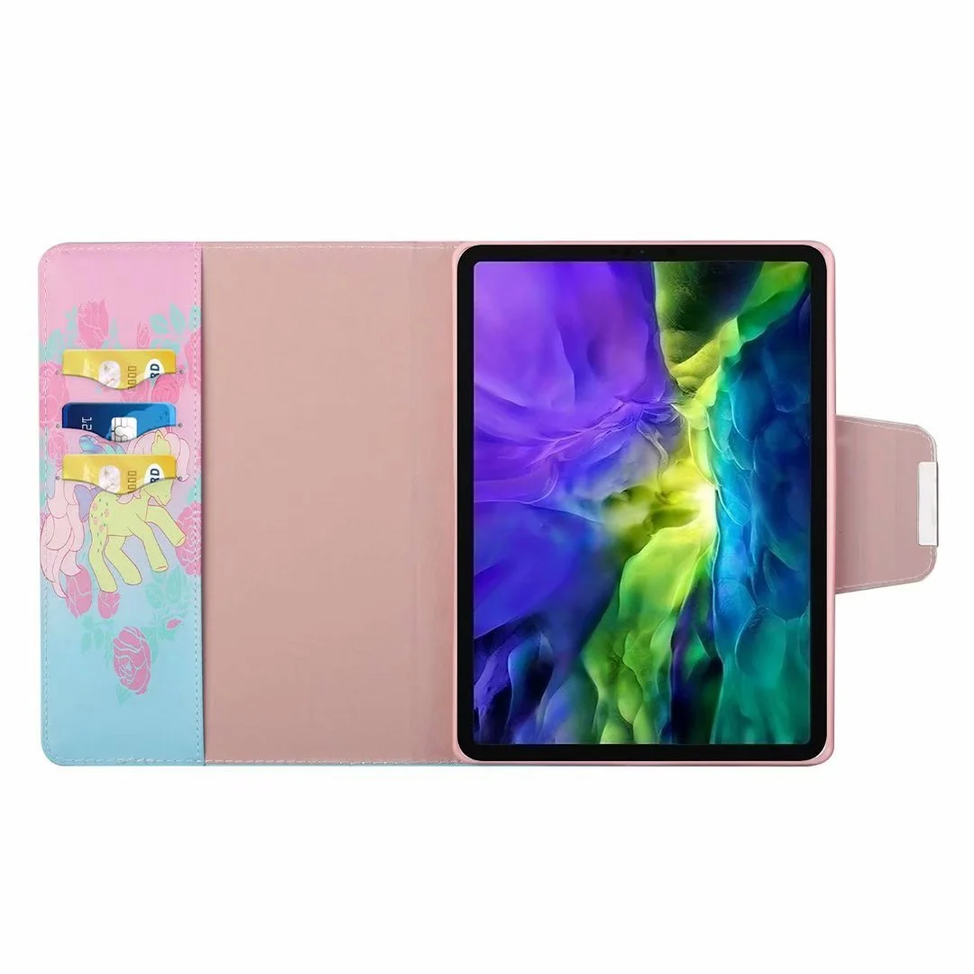 Moda fold stand com slots de cartão de couro à prova de choque anti-knock caso protetor para huawei mediapad t3/t5 10.0 matepad t10 9.7"