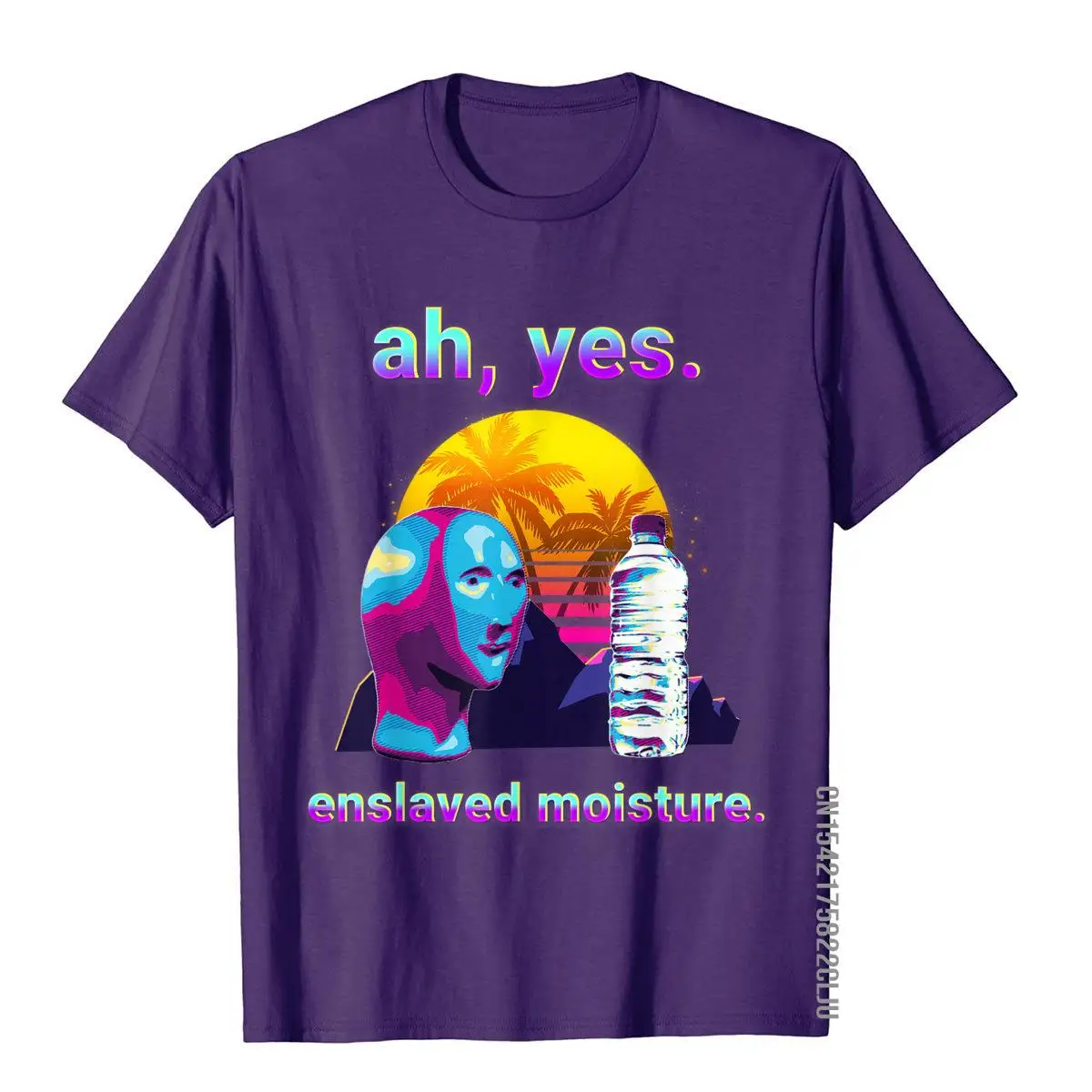 Ah Yes Enslaved Moisture Dank Meme Retro 80s Vaporwave T-Shirt Simple Style Men T Shirts Designer Cotton Tops Tees Comics