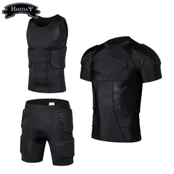 Men's Padded Shirt Training Vest T-shirt Short Set Ribs Thighs Buttocks Protector Football Basketball Hockey Protective Gear