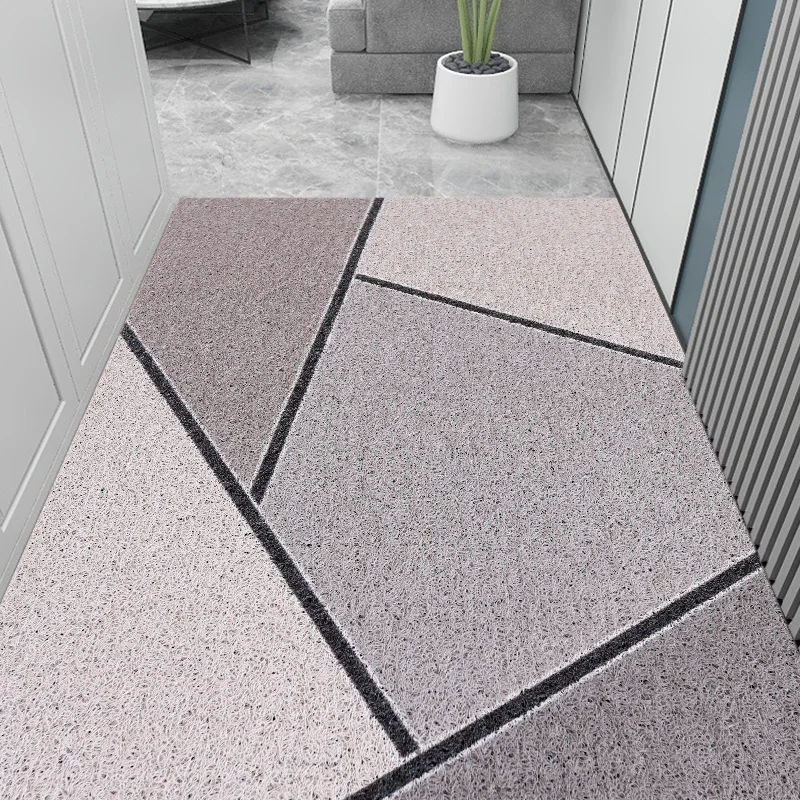 High-grade Geometric Door Mat Carpet PVC Anti-slip Porch Hallway Entrance Door Mats Kitchen Mat Bath Mat Can Be Cut Mats Carpet