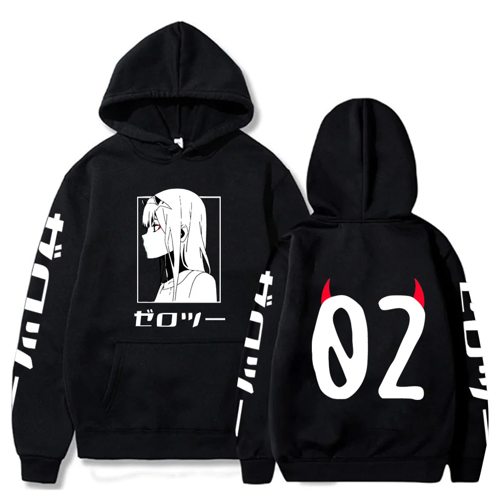 Sudadera con capucha y estampado de Darling In The Franxx Zero Two, ropa para Parte Superior Femenina, Casual, holgada y cálida, estilo Hip Hop,