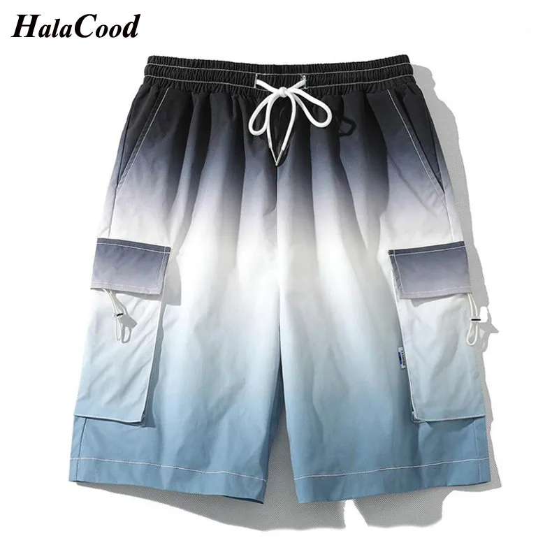 

HALACOOD Brand Summer Mens Shorts Breeches Casual Bermudas Men Shorts Black White Boardshorts Classic Beach Quick Dry Shorts Men