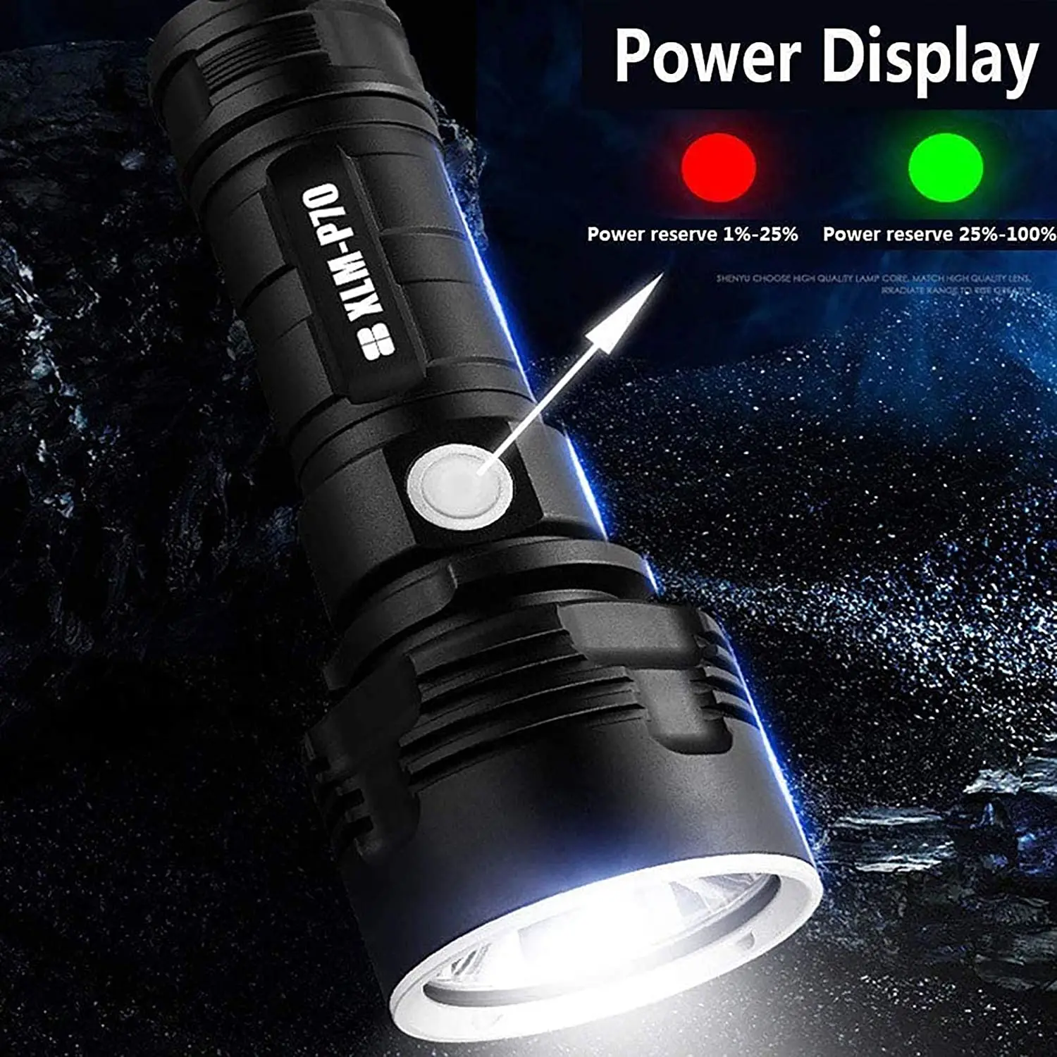 Super Bright LED Flashlight USB Rechargeable Waterproof Torch Aluminium Alloy High Lumen Camping Lantern Searchlight Light Lamp