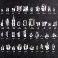 New 100pcs/Lot Crystal Nail Diamond Stone Strass Clear Glass Rhinestones For 3D Nails Art Decorations Square