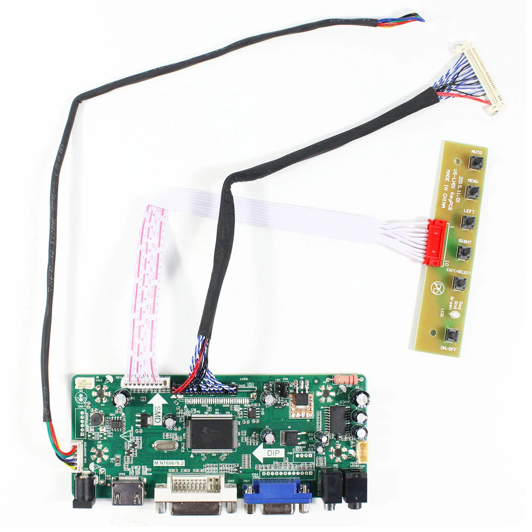 HD MI VGA DVI LCD Controller Board M.NT68676 work for 17inch vLQ170E1LG21 1280x1024 LCD Screen