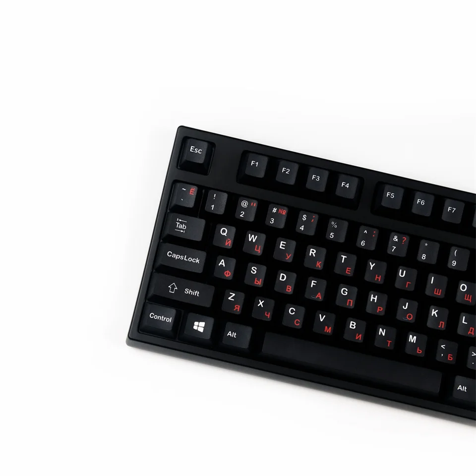 1 conjunto gmk wob vermelho cyrillic chave tampões pbt 5 lados
