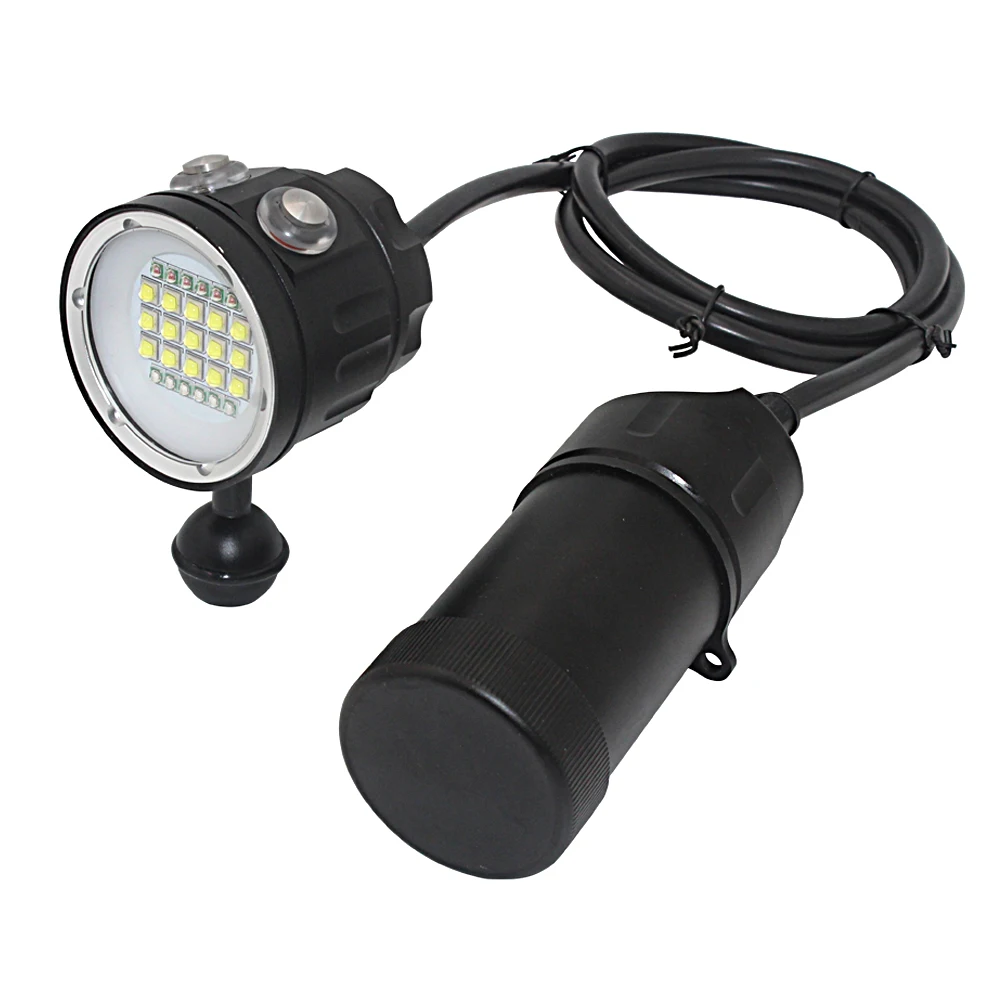 27 LED Canister Diving Video Light Waterproof 100m Underwater XM L2 Scuba Dive Torch Rechargeable 18650 Led Split Flashlight