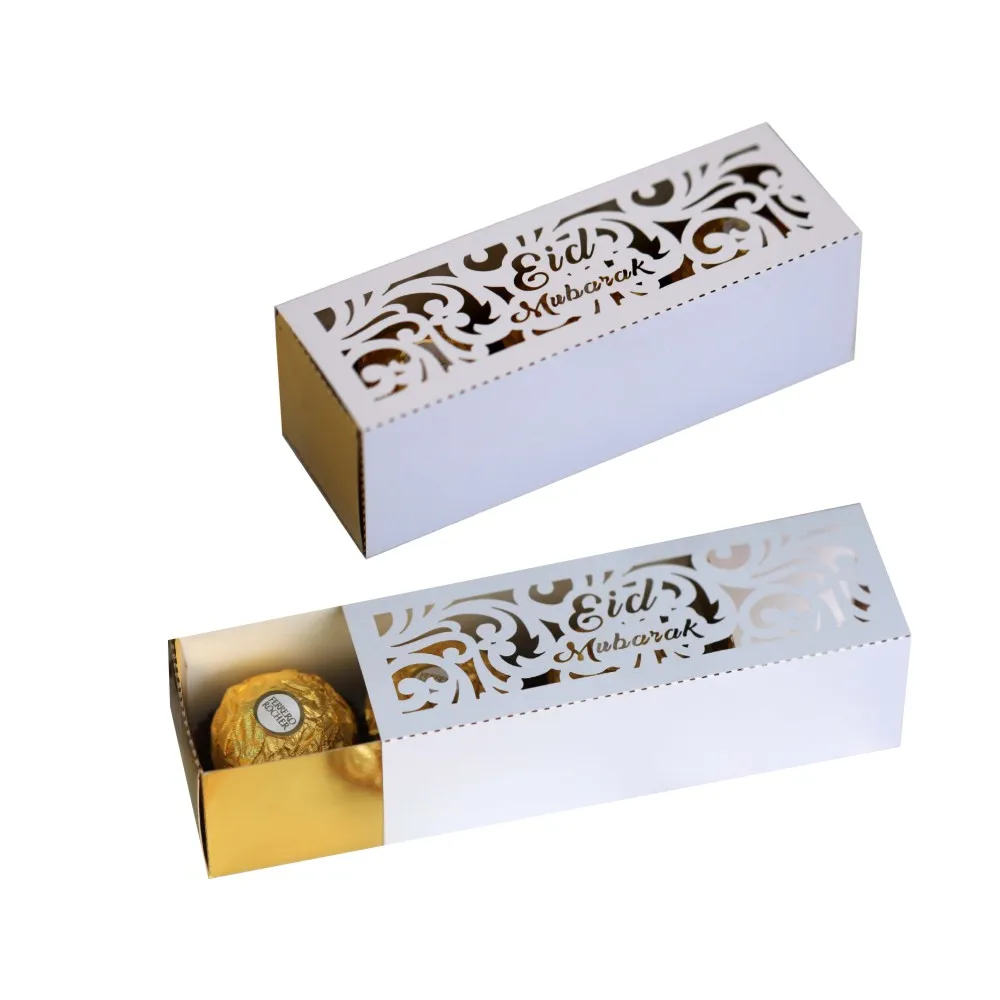 

10/20/50pcs Eid Mubarak Box Ramadan Kareem Favor Gift Boxes Islamic Muslim Candy Box Festival Happy al-Fitr Eid Event Party