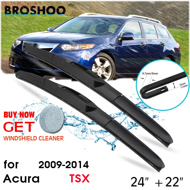 

Car Wiper Blade Front Window Windscreen Windshield Wipers Blades Fit U Hook Arm Auto Accessories For Acura TSX 24"+22" 2009-2014