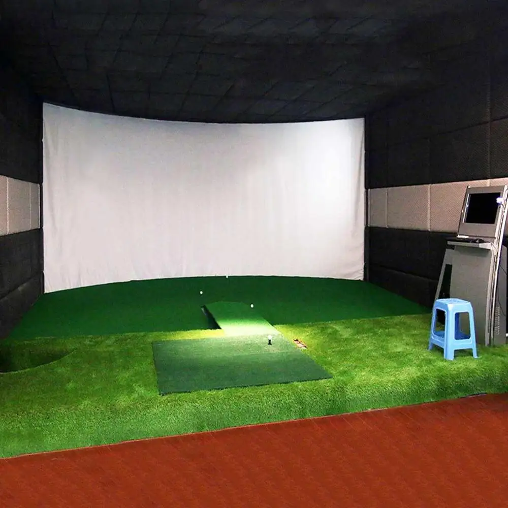Pantalla de proyección de simulador, pantalla de impacto, Material de tela blanca para interiores, ejercicio de Golf, Targe de Golf