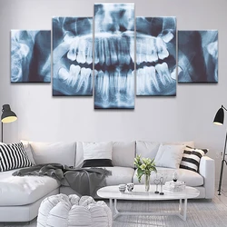 5pcs Dental Clinic Teeth Dentist Wall Art Decor Picture Canvas Wall Paintings for Kids Living Home Decoration Accessories