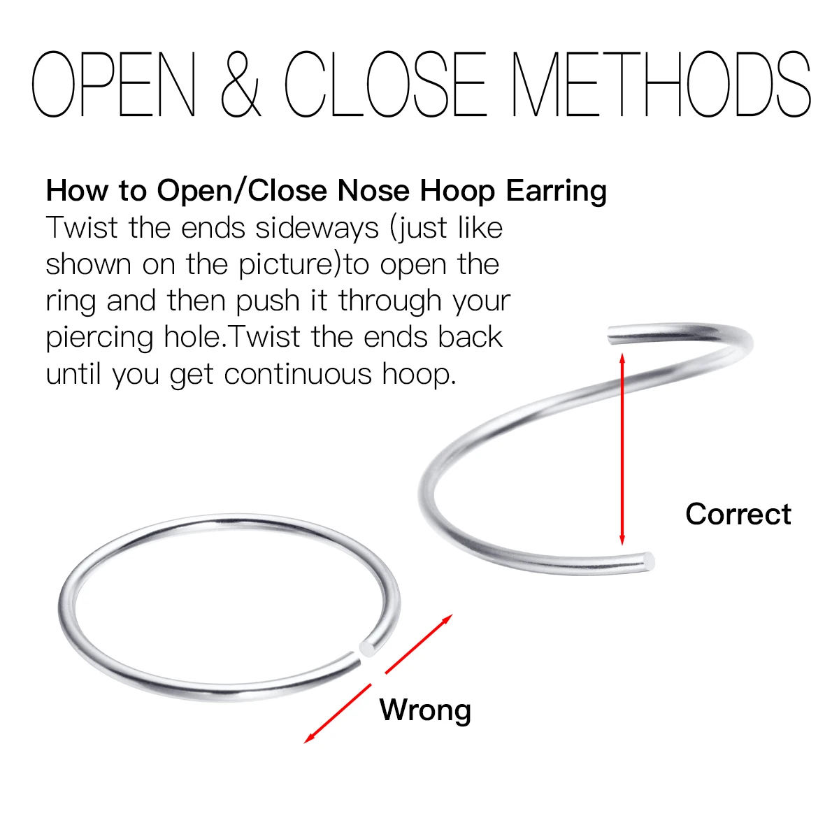 18Pcs/Set Trendy Gold Silver Three Ball Nose Hoop Ring Body Piercing  Jewelry Pircing Nez Aro Nariz