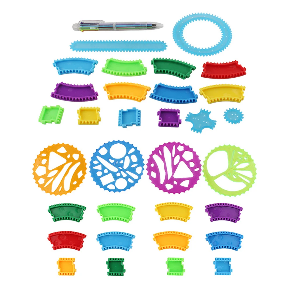 Spirograph terno variedade de magia arte das crianças pintura criativa modelos estudante papelaria melhorar a imaginação das crianças