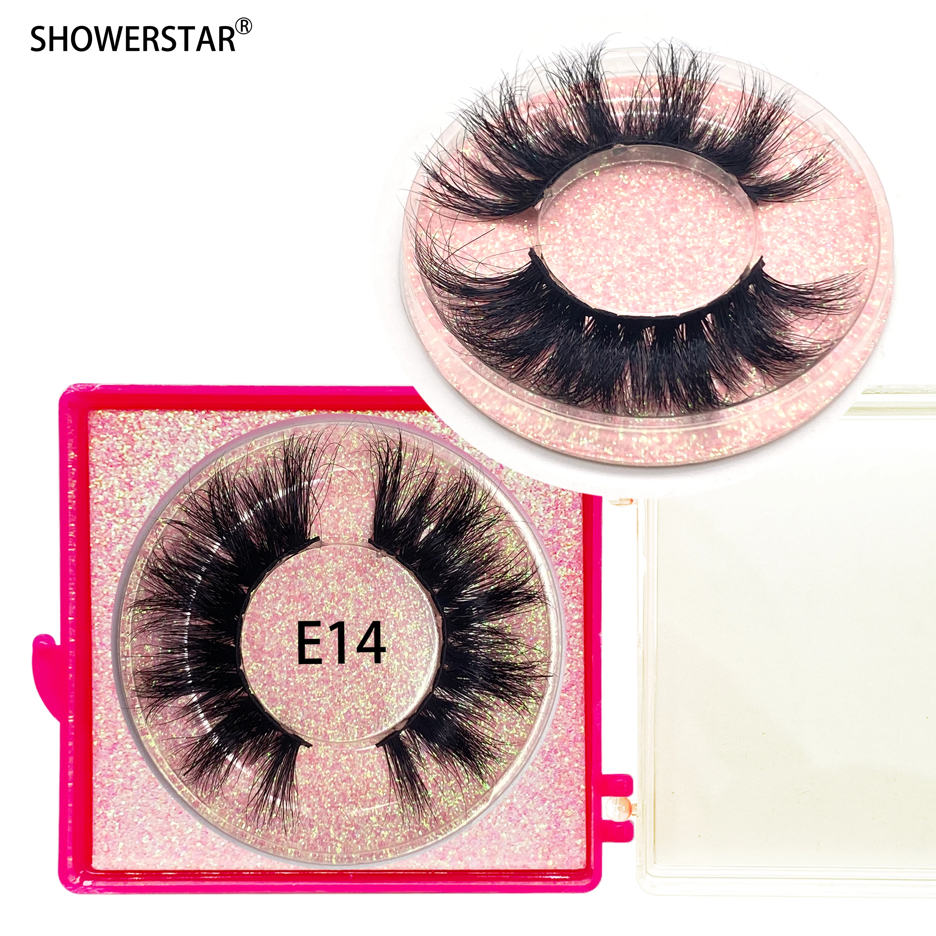 20mm Lashes 3D Mink False Eyelashes Party Activities Celebrate The Festival Natural Fluffy Pink Goods In Stock Fast Delivery E14