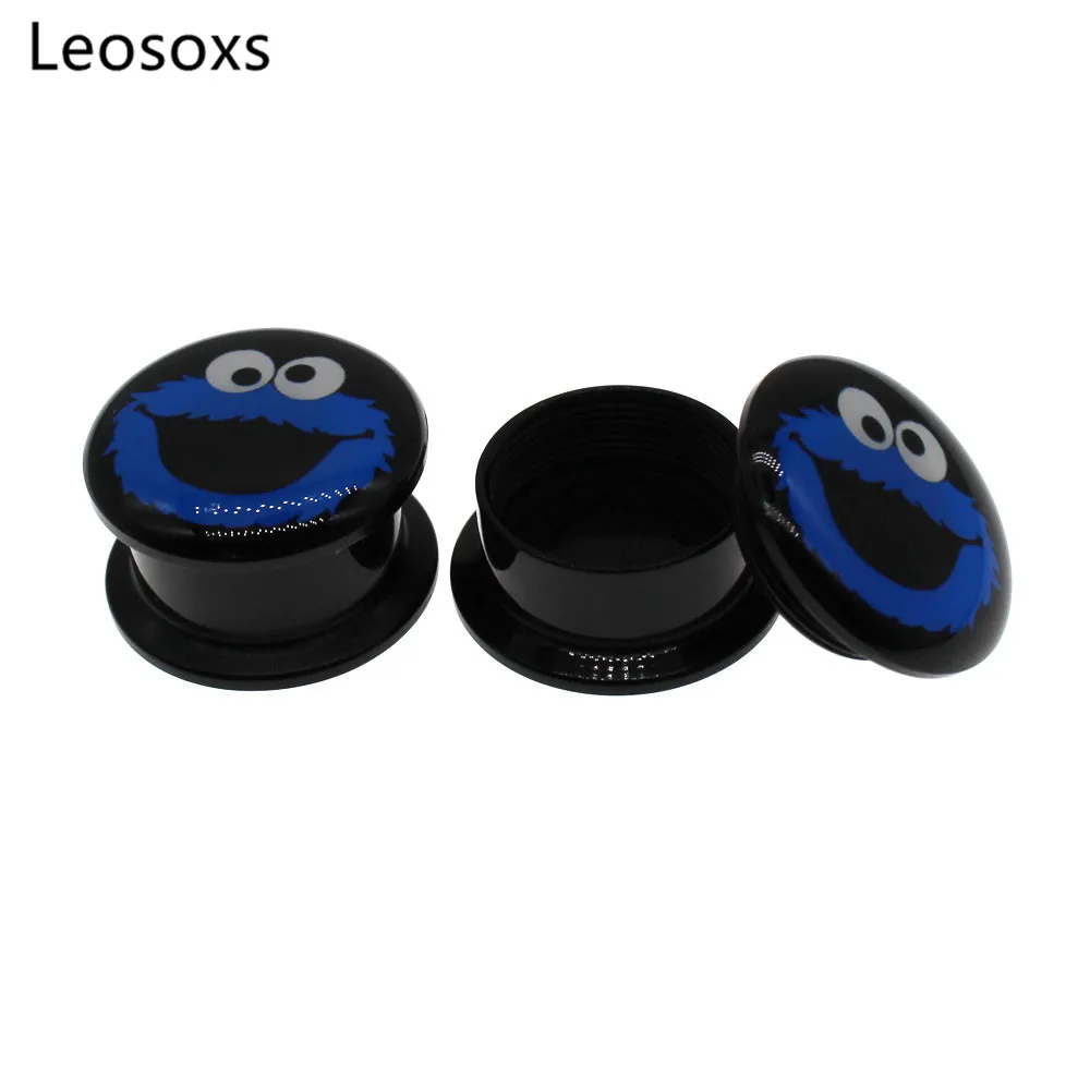 Leosoxs 2pc Acrylic Double Flared Thread Screw Fit Ear Flesh Tunnel Plug Ear Gauge Expander 4-25mm Fashion Jewelry Piercing