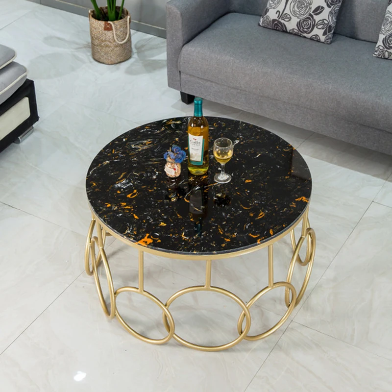 Nordic Luxury Marble Coffee Table Center Table Living Room Small Apartment Round Table Large Size 80X45cm