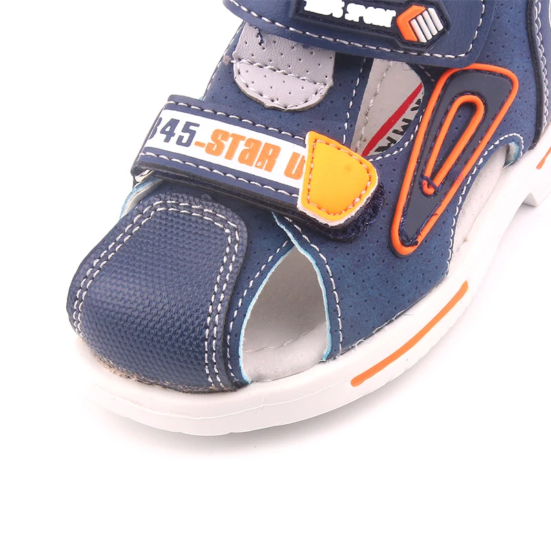 2024 summer kids shoes brand closed toe toddler boys sandals orthopedic sport pu leather baby boys sandals shoes