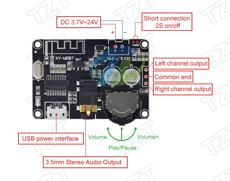 1/2/3PCS Bluetooth Audio Receiver Board Bluetooth 5.0 MP3 Lossless Decoder Board Wireless Stereo Musik Modul XY-WRBT – Detail 3