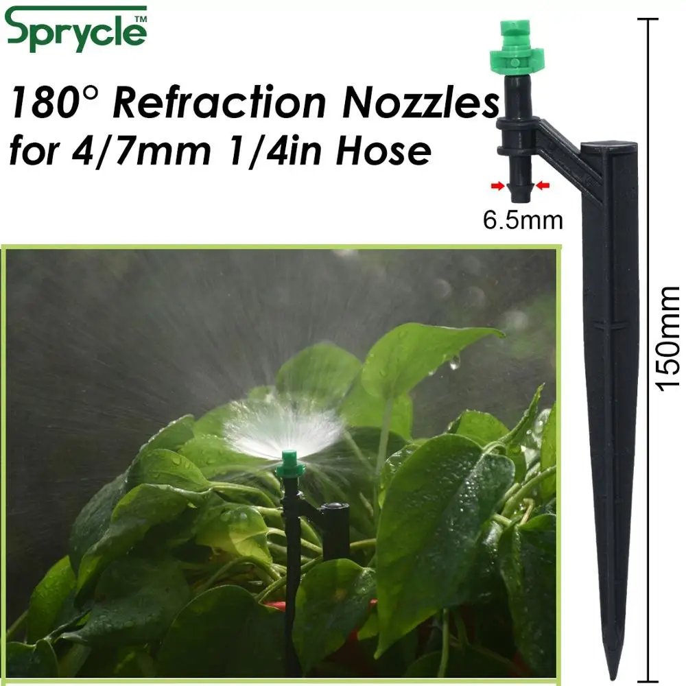 SPRYCLE 25M Garden Micro Drip Irrigation Kits Misting Watering System Automatic Adjustable Dripper Atomizer for 4/7mm 1/4\'\' Hose