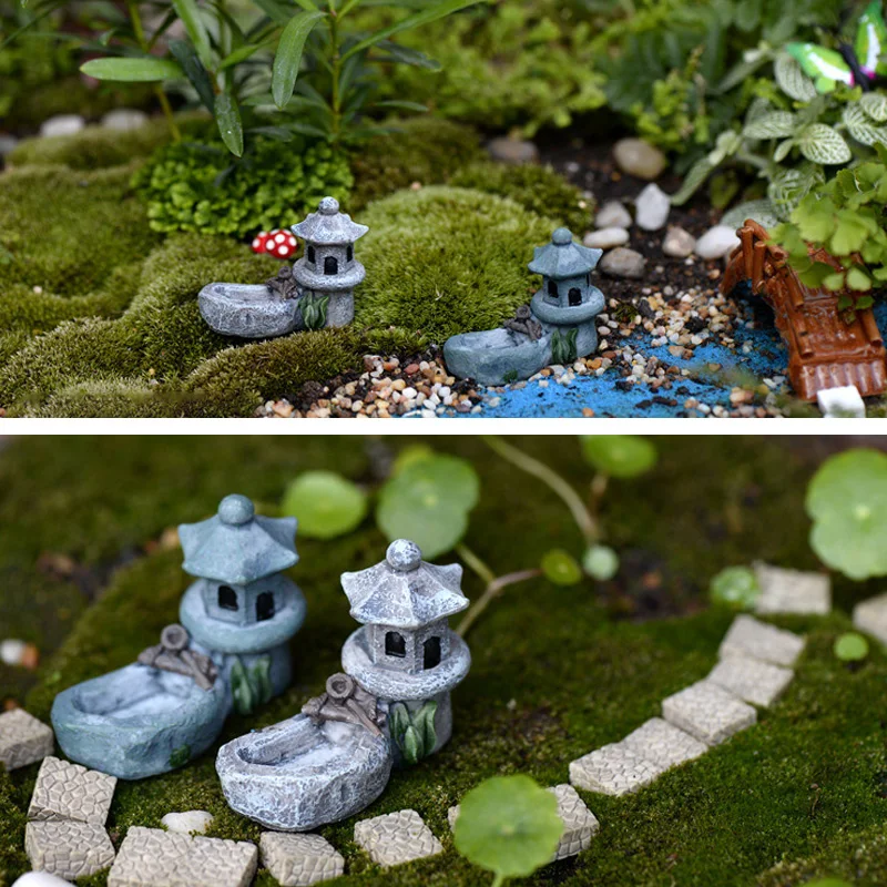 Pool Tower House Fence Figurine Micro Landscape Home Decor Miniature Fairy Garden Ornaments Decoration Accessories Modern Figure