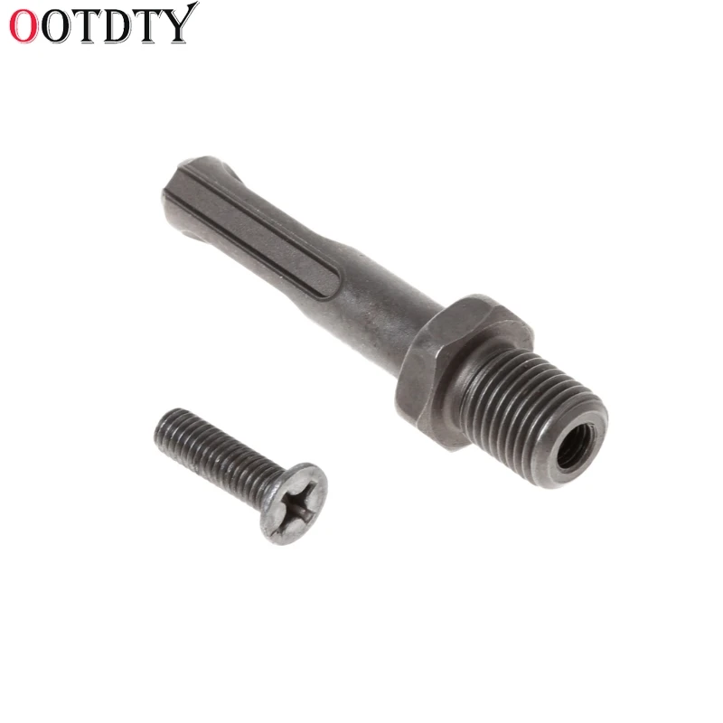 OOTDTY 12Mm Thread Dia SDS Plus Round Shank Drill Chuck Adapter Connector Abu-abu