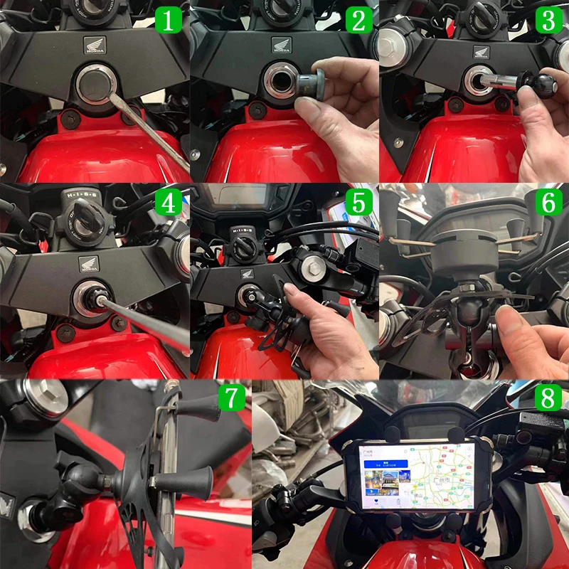GPS Phone Mount Holder For Kawasaki ZX6R, Ninja 1000, Z1000SX, ER6F – Black ABS/Metal, Front Mount