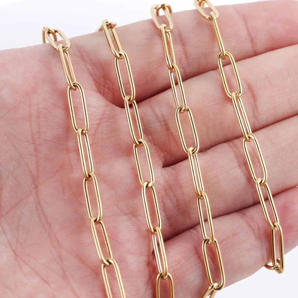Großhandel 1 Meter/Stück Hip-Hop Big-O-Gliederkette Stahl-/goldfarbene Halskette Edelstahl Herrenhalskette Dropshipping Schmuck – Detail 4