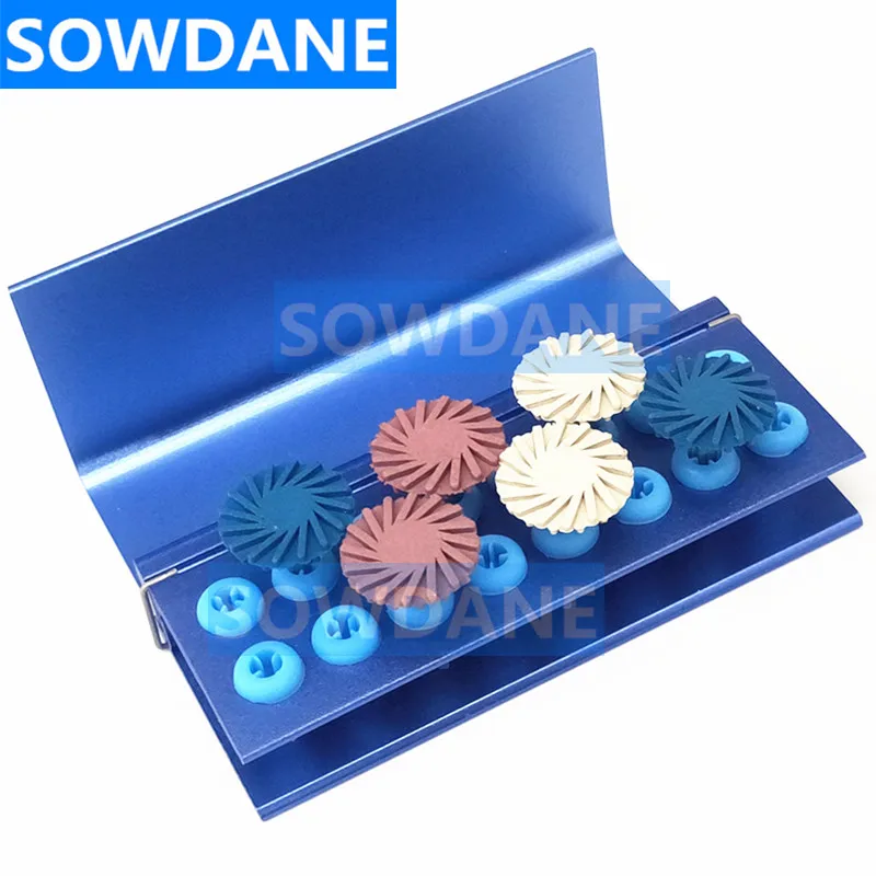 

1 set Dental Polish Discs Kit Spiral Flex Brush Bur Diamond System RA disc Dentist Polishing Material 14mm wheel 2.35mm handle