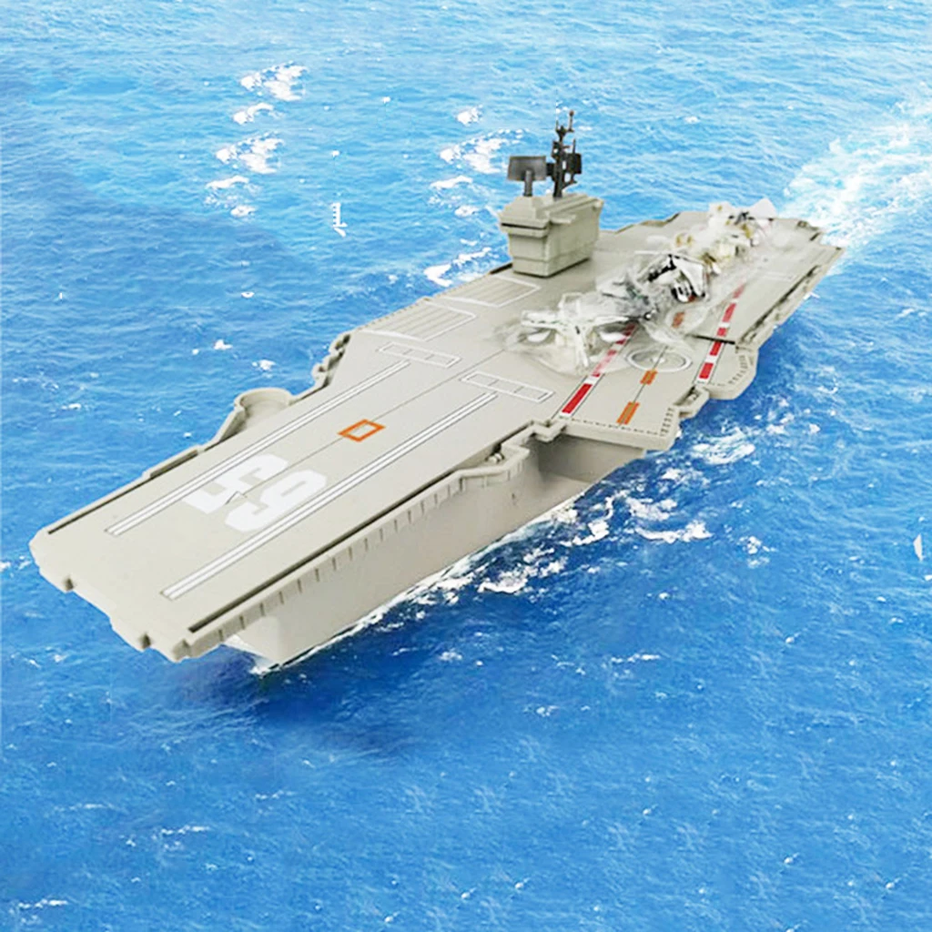 1pc 1:730 Aircraft Carrier Model with 6 Airplane Landing Kids Military Ship Toy Gifts Office Decor