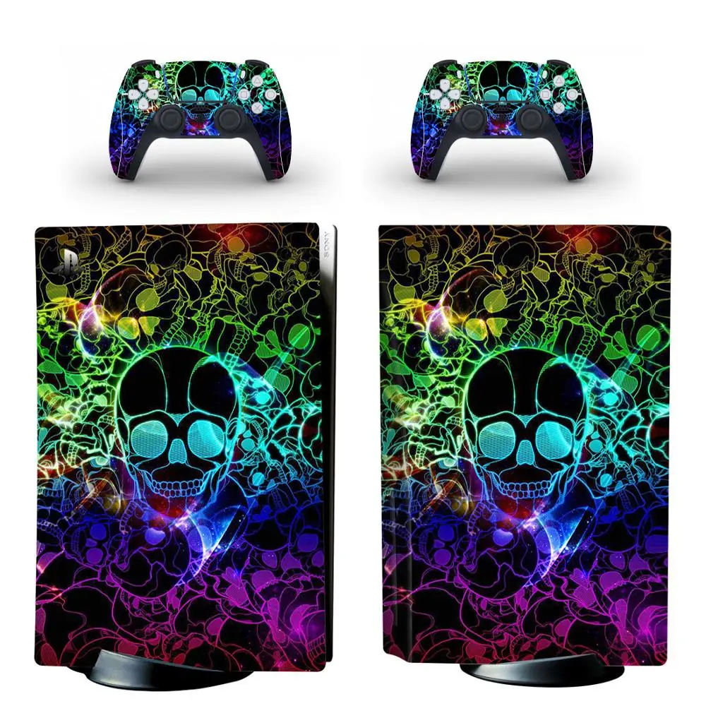 Ghost Skull PS5 Standard Disc Edition Skin Sticker Decal Cover for Console & Controllers PS5 Skin Sticker Vinyl