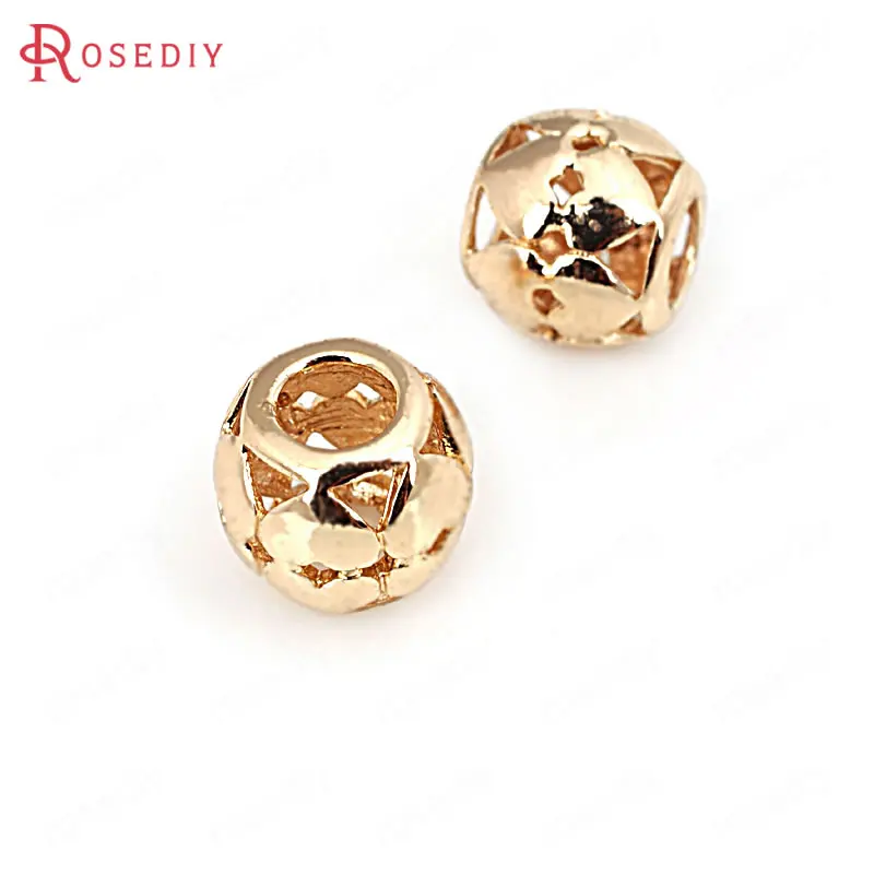 (D440)6 pieces 11x9mm High Quality Champagne Gold Color Brass Heart Large hole Bracelet Spacer Beads Jewelry Accessories