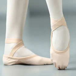 Người Phụ Nữ Giày Thun Chuyên Nghiệp Múa Ba Lê Giày Stretch Canvas Lưới Ba Lê Dép Vũ Pointe Giày Ballerina Căn Hộ