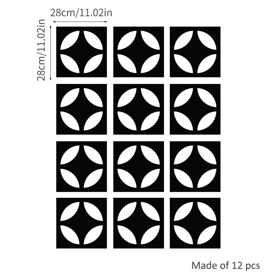 12Pcs/Set Home Decoration Round Acrylic Mirror Sticker Hollow Design Wallpaper For Living Room Bedroom Decor Mirror-like Decals image 6