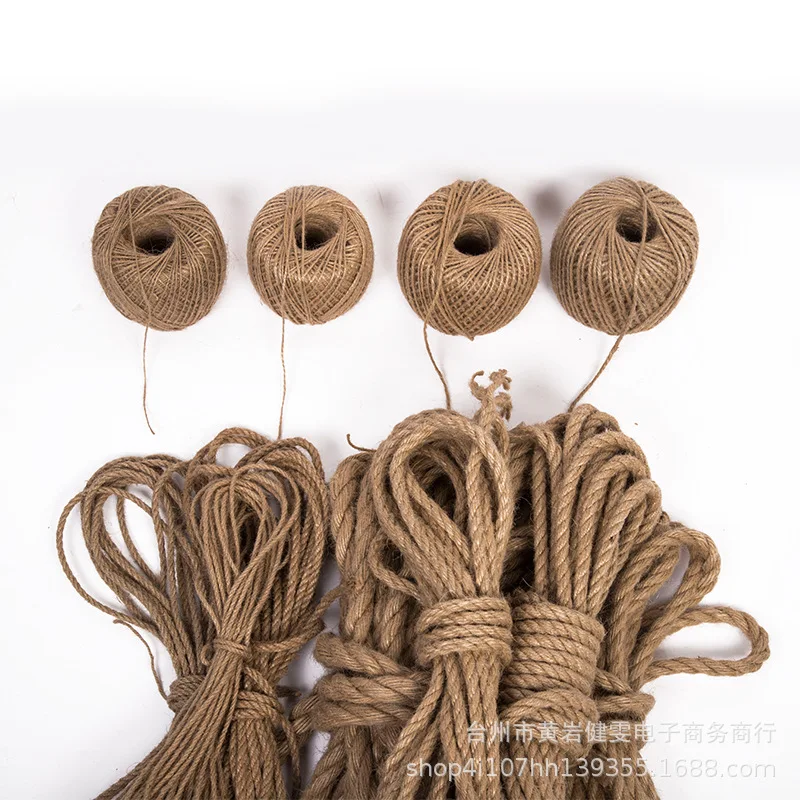 20m/Lot 14mm Natural Jute Hemp Rope Cord Webbing DIY Handmade Accessories Photo Wall Tag Decoration Survival Tools