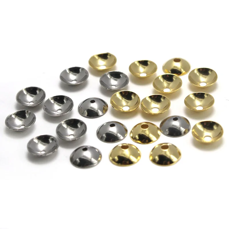 

100pcs 3-10mm Gold Color Stainless Steel Round Bead Caps Fitting Spacer Beads for Jewelry Making DIY Components Accessories