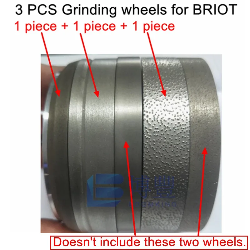 3 PCS Grinding wheels for BRIOT ALTA Z auto lens edger diamond wheel,PC roughing-wheel /Fine-V -wheel.