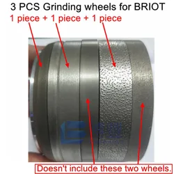 3 PCS Grinding wheels for BRIOT ALTA Z auto lens edger diamond wheel,PC roughing-wheel /Fine-V -wheel.