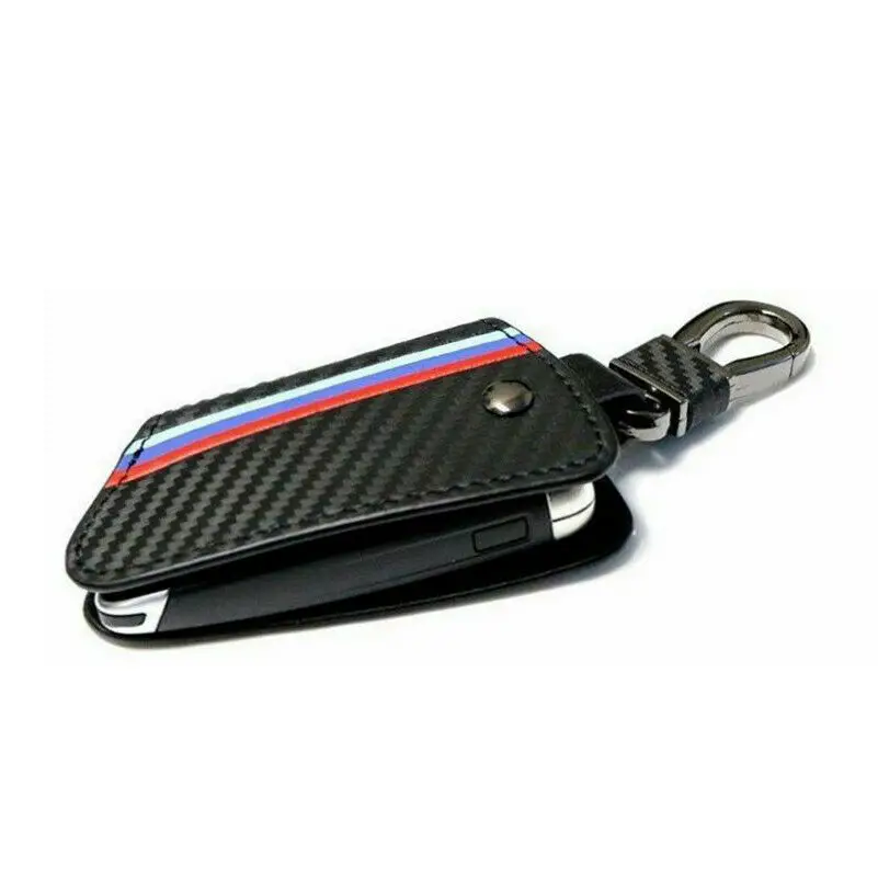Carbon Fiber Leather Smart Key Cover Case for BMW X5 F15 X6 F16 G30 7 Series G11 X1 F48 F39