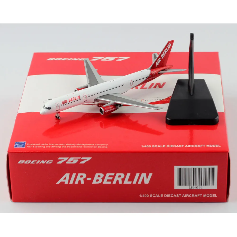 

1:400 Alloy Collectible Plane Gift JC Wings LH4091 Air Berlin Boeing B757-200 Diecast Aircraft Jet Model HB-IHR With Stand