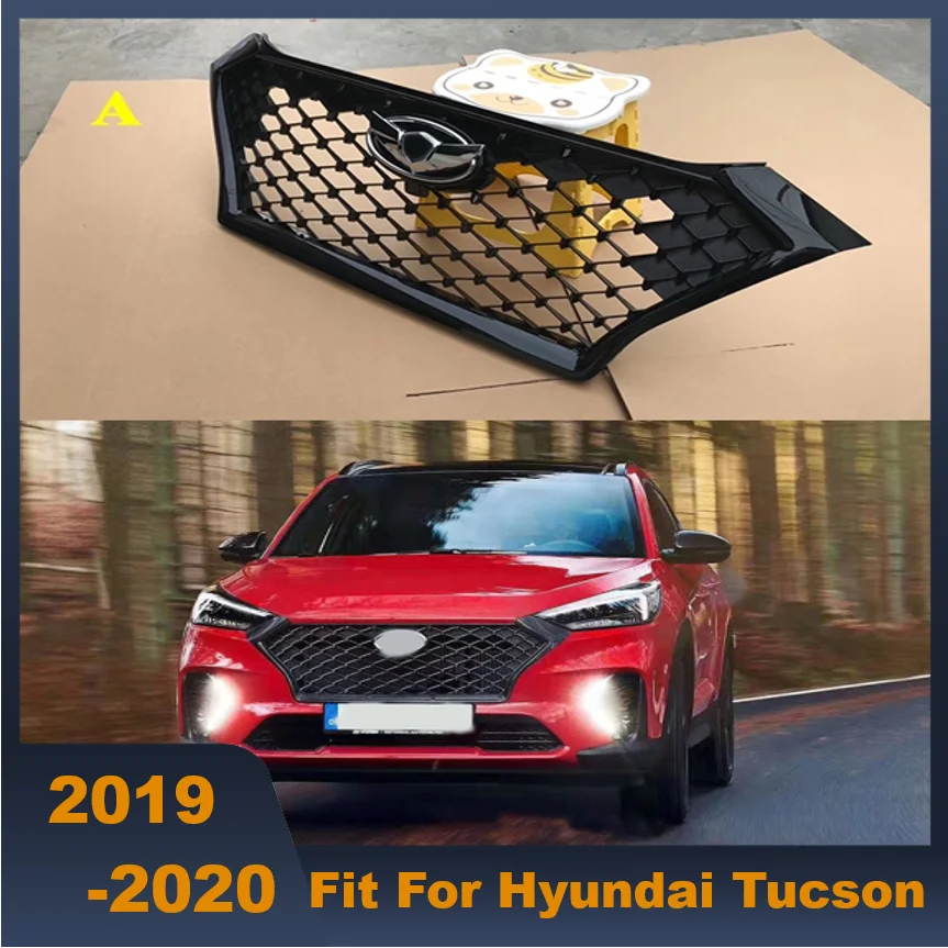 High Quality ABS Front Middle Grille Racing Grills Front Bumper Grill 6 Styles Available For Fit For Hyundai Tucson 2019 2020