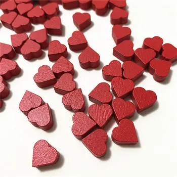 100 ชิ้น 10 มิลลิเมตร * 5 มิลลิเมตรรูปหัวใจสีแดง Pawn ไม้หมากรุกเกมชิ้นสําหรับ Token Board เกมอุปกรณ์เสริม