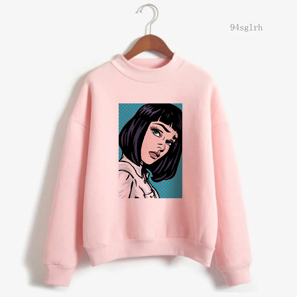 Pulp Fiction film z nadrukiem bluza z kapturem maryi panny śmieszne kreskówki bluza z grafiką kobiety Harajuku casualowe w stylu Streetwear Y2k topy kobieta