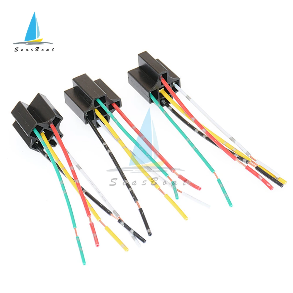 5 Pcs 5 Pin Automotive Relay Socket Harness Connector Plug Bakelite Relay Base Seat for 12V 24V 4Pin 5Pin Auto Relay