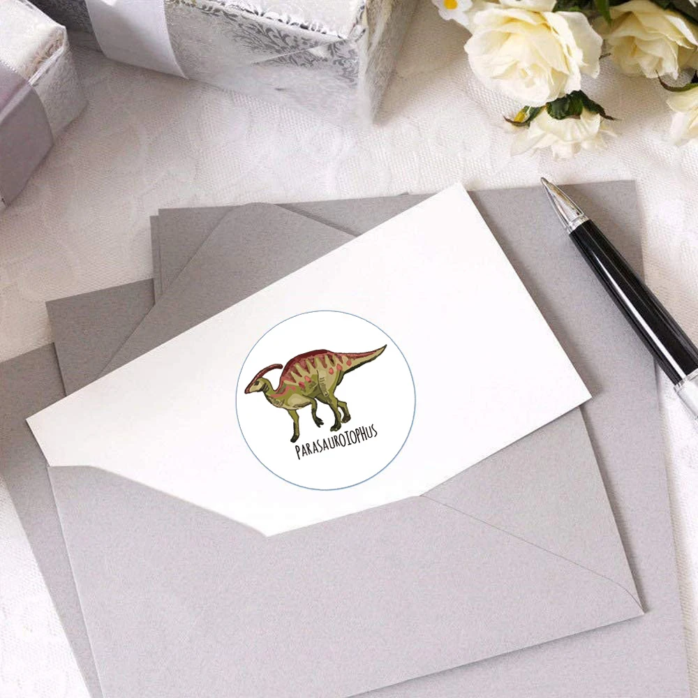 Stickers 500Pcs/Roll Teacher Reward Sticker Fun Motivation Little Dinosaur Sticker for School Teacher Student Stationery Sticker