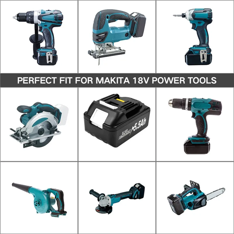 交換用バッテリー,リチウムイオン,18v,マキタ用,モデルbl1830,bl1840,bl1850,bl1860,bl1860b,lxtと互換性あり