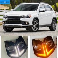 Luces LED de circulación diurna para Mitsubishi Outlander Sport ASX RVR 2016, 2017, 2018, 2019, cubierta de lámpara antiniebla DRL con señal amarilla