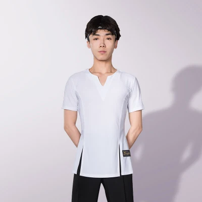 Men Latin Dance Only Short shirt Garment Dance Waltz Ballroom Dance Garment Performance latin man shirts Garment Top