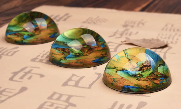  Scenery Transparent Painting And Calligraphy PaperWeight Chinese Painting Tool