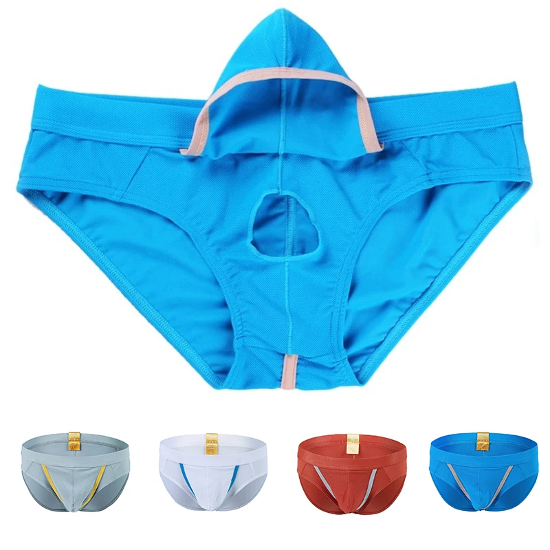 Sexy Lingerie Mens Underwear Briefs Men Open Front Pouch Hole Hollow Out Panties Tanga Underpants