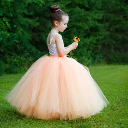 Girls Long Tulle Tutu Skirt Kids Dance Pettiskirts Underskirt Tutus Children Christmas Birthday Party Costume Photography Skirts